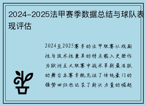 2024-2025法甲赛季数据总结与球队表现评估